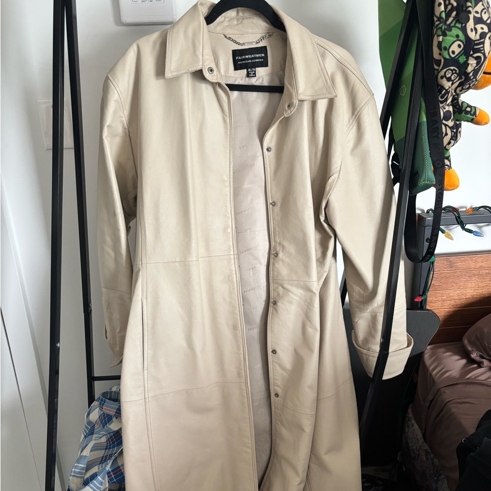 Pelle Studio Women's Tan Leather Trench Coat